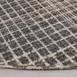 Safavieh Abstract Hand Tufted Wool Cotton Runner Geometric Hallway Rug in Warm Grey Tones Beige 6'-0" x 6'-0" - R ABT927B-6R