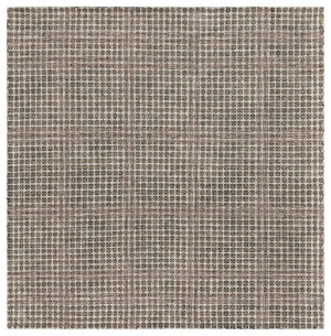 Safavieh Abstract Hand Tufted Wool Cotton Runner Geometric Hallway Rug in Warm Grey Tones Beige 6'-0" x 6'-0" - SQ ABT927B-6SQ