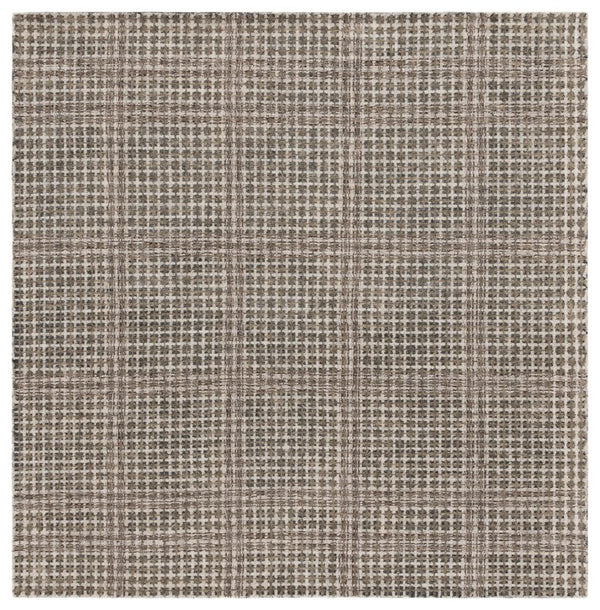 Safavieh Abstract Hand Tufted Wool Cotton Runner Geometric Hallway Rug in Warm Grey Tones Beige 6'-0" x 6'-0" - SQ ABT927B-6SQ