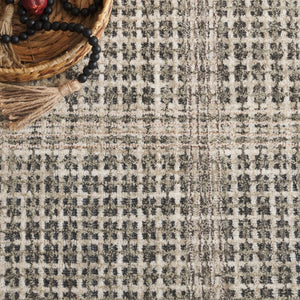 Safavieh Abstract Hand Tufted Wool Cotton Runner Geometric Hallway Rug in Warm Grey Tones Beige 6'-0" x 6'-0" - SQ ABT927B-6SQ