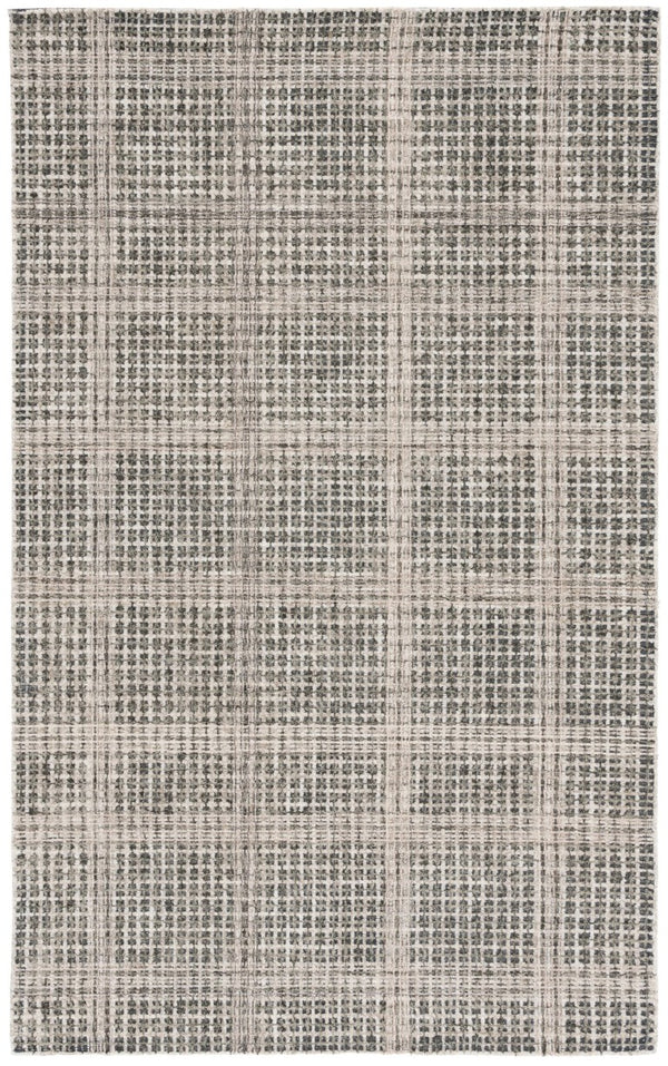 Safavieh Abstract Hand Tufted Wool Cotton Runner Geometric Hallway Rug in Warm Grey Tones Beige 6'-0" x 9'-0" ABT927B-6