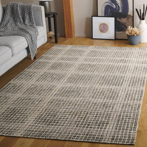 Safavieh Abstract Hand Tufted Wool Cotton Runner Geometric Hallway Rug in Warm Grey Tones Beige 6'-0" x 9'-0" ABT927B-6