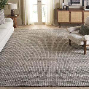 Safavieh Abstract Hand Tufted Wool Cotton Runner Geometric Hallway Rug in Warm Grey Tones Beige 8'-0" x 10'-0" ABT927B-8