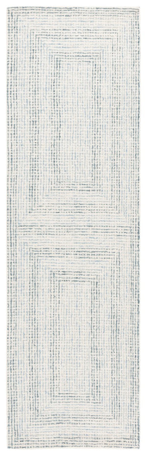 Safavieh Abstract Hand Tufted Wool Cotton Runner Rug with Geometric Ivory Blue Pattern for Hallways 2'-3" x 8'-0" ABT928M-28