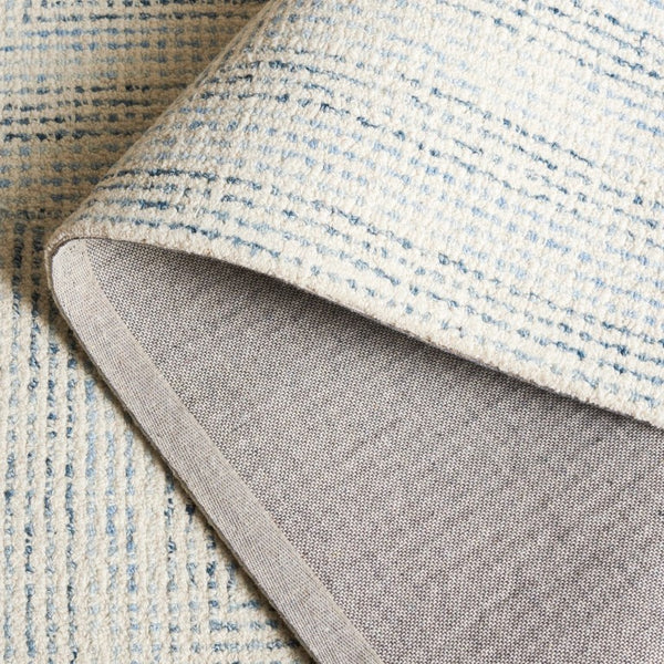 Safavieh Abstract Hand Tufted Wool Cotton Runner Rug with Geometric Ivory Blue Pattern for Hallways 5'-0" x 8'-0" ABT928M-5