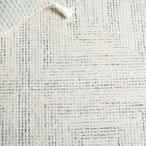 Safavieh Abstract Hand Tufted Wool Cotton Runner Rug with Geometric Ivory Blue Pattern for Hallways 5'-0" x 8'-0" ABT928M-5