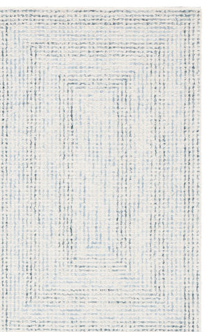 Safavieh Abstract Hand Tufted Wool Cotton Runner Rug with Geometric Ivory Blue Pattern for Hallways 5'-0" x 8'-0" ABT928M-5