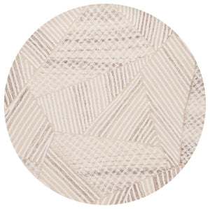 Safavieh Abstract Geometric Wool Cotton Runner Rug Hand Tufted Artisan Craft for Hallways 6'-0" x 6'-0" (Round) ABT929A-6R