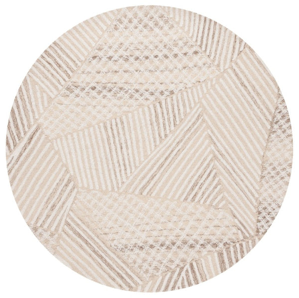Safavieh Abstract Geometric Wool Cotton Runner Rug Hand Tufted Artisan Craft for Hallways 6'-0" x 6'-0" (Round) ABT929A-6R
