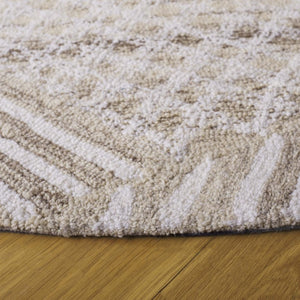 Safavieh Abstract Geometric Wool Cotton Runner Rug Hand Tufted Artisan Craft for Hallways 6'-0" x 6'-0" (Round) ABT929A-6R
