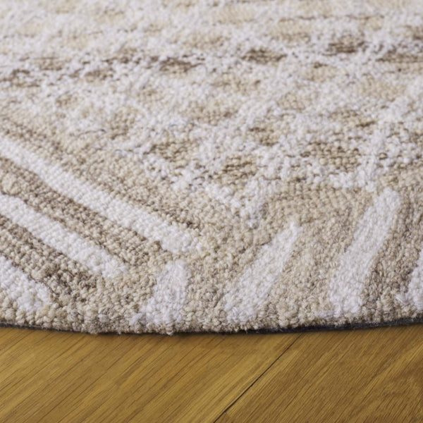 Safavieh Abstract Geometric Wool Cotton Runner Rug Hand Tufted Artisan Craft for Hallways 6'-0" x 6'-0" (Round) ABT929A-6R