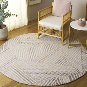 Safavieh Abstract Geometric Wool Cotton Runner Rug Hand Tufted Artisan Craft for Hallways 6'-0" x 6'-0" (Round) ABT929A-6R