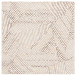 Safavieh Abstract Geometric Wool Cotton Runner Rug Hand Tufted Artisan Craft for Hallways 6'-0" x 6'-0" (Square) ABT929A-6SQ