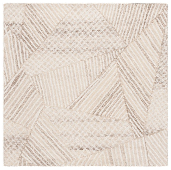 Safavieh Abstract Geometric Wool Cotton Runner Rug Hand Tufted Artisan Craft for Hallways 6'-0" x 6'-0" (Square) ABT929A-6SQ