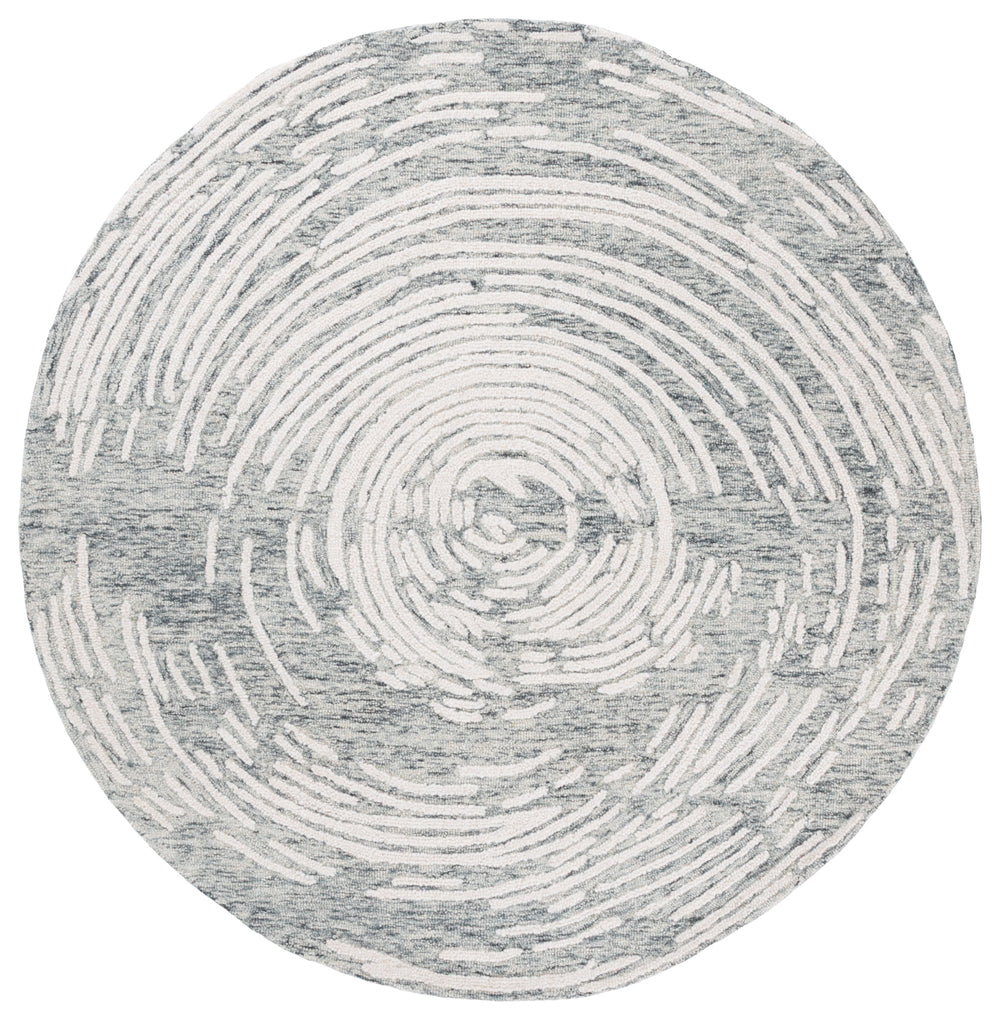 Safavieh Abstract Hand-tufted Wool Area Rug - Contemporary Elegance With Spiraling Pattern For Modern Spaces Grey ,Ivory Wool Pile Abt931f-4
