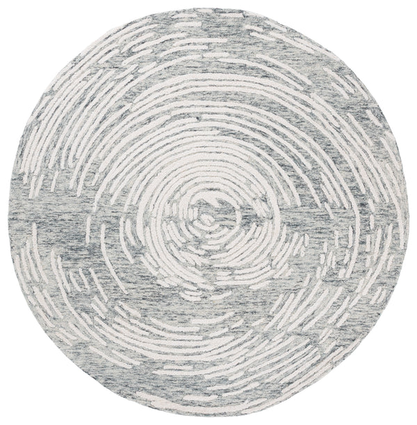 Safavieh Abstract Hand-tufted Wool Area Rug - Contemporary Elegance With Spiraling Pattern For Modern Spaces Grey ,Ivory Wool Pile Abt931f-4