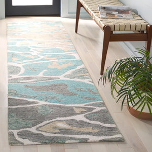 Safavieh Abstract Area Rug - Stunning Hand-tufted Design Enhances Any Space With Ocean-inspired Elegance Blue ,Ivory 80% Wool % 20% Cotton Abt975m-9