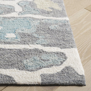 Safavieh Abstract Hand Tufted Wool Cotton Runner Rug - Elegant Abstract Design For Modern Home Decor Style Blue ,Ivory 80% Wool % 20% Cotton Abt975m-5