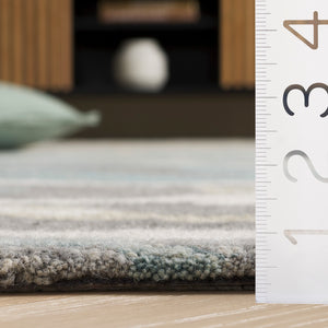 Safavieh Abstract Hand Tufted Wool Cotton Runner Rug - Elegant Abstract Design For Modern Home Decor Style Blue ,Ivory 80% Wool % 20% Cotton Abt975m-5