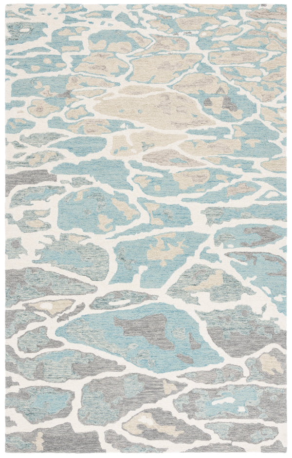 Safavieh Abstract Area Rug - Stunning Hand-tufted Design Enhances Any Space With Ocean-inspired Elegance Blue ,Ivory 80% Wool % 20% Cotton Abt975m-9