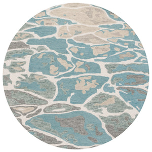 Safavieh Abstract Area Rug - Stunning Hand-tufted Design Enhances Any Space With Ocean-inspired Elegance Blue ,Ivory 80% Wool % 20% Cotton Abt975m-9
