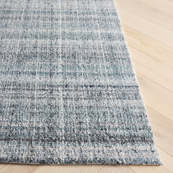 Safavieh Abstract Elegant Handcrafted Runner Rug In Luxurious Aqua And Grey Tones For Modern Home Décor Aqua ,Grey 80% Pet,20% Cotton Abt976j-5