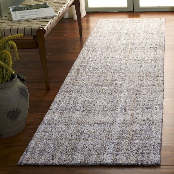 Safavieh Abstract Elegant Handcrafted Runner Rug In Luxurious Aqua And Grey Tones For Modern Home Décor Light Brown ,Ivory 80% Pet,20% Cotton Abt976t-29