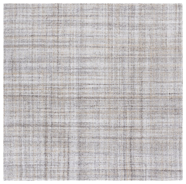Safavieh Abstract Elegant Handcrafted Runner Rug In Luxurious Aqua And Grey Tones For Modern Home Décor Light Brown ,Ivory 80% Pet,20% Cotton Abt976t-6sq