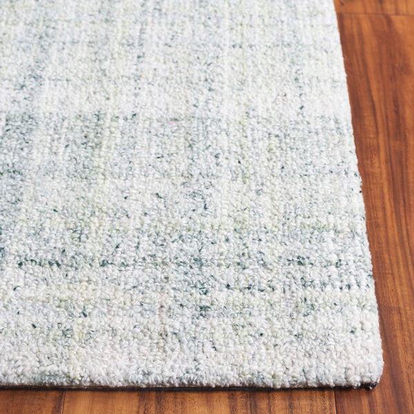 Safavieh Abstract Elegant Handcrafted Runner Rug In Luxurious Aqua And Grey Tones For Modern Home Décor Light Green ,Ivory 80% Pet,20% Cotton Abt976y-5