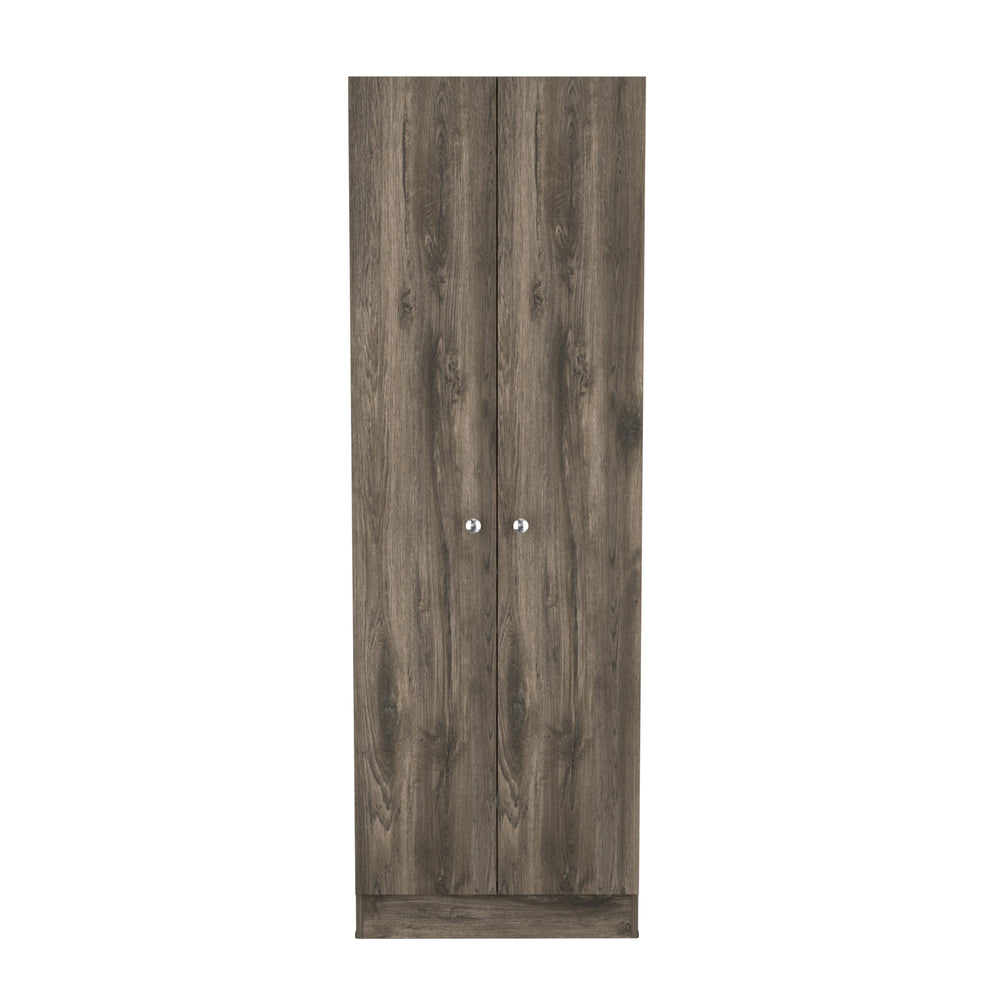 English Elm Multistorage Slim Pantry Cabinet with Five Adjustable Shelves and Double Doors for Organized Kitchens Multicolor 78 L x 17.3 W x 5.1 H B07092038