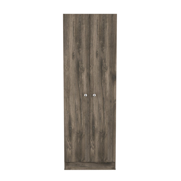 English Elm Multistorage Slim Pantry Cabinet with Five Adjustable Shelves and Double Doors for Organized Kitchens Multicolor 78 L x 17.3 W x 5.1 H B07092038