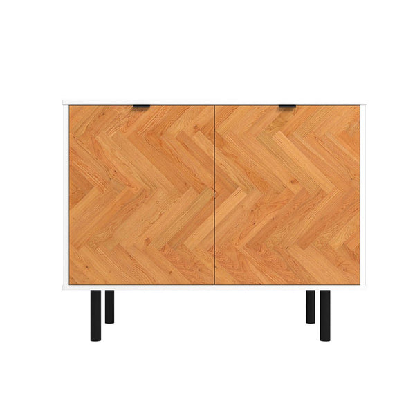 Liam Accent Cabinet in White and Wood AC-310AMC246 Manhattan Comfort