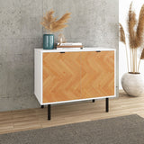 Liam Accent Cabinet in White and Wood AC-310AMC246 Manhattan Comfort