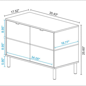 Liam Accent Cabinet in White and Wood AC-310AMC246 Manhattan Comfort