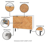 Liam Accent Cabinet in White and Wood AC-310AMC246 Manhattan Comfort