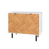 Liam Accent Cabinet in White and Wood AC-310AMC246 Manhattan Comfort