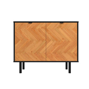 Liam Accent Cabinet in Black and Wood AC-310AMC247 Manhattan Comfort