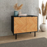 Liam Accent Cabinet in Black and Wood AC-310AMC247 Manhattan Comfort