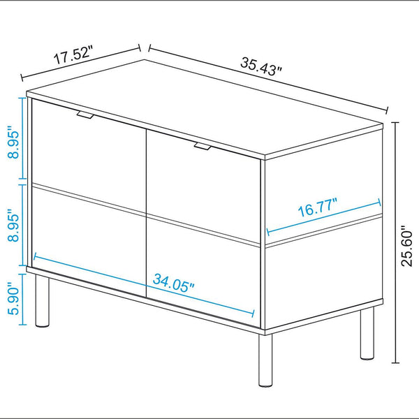 Liam Accent Cabinet in Black and Wood AC-310AMC247 Manhattan Comfort