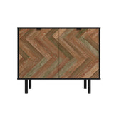 Liam Accent Cabinet in Black and Brown Wood AC-310AMC248 Manhattan Comfort