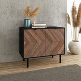 Liam Accent Cabinet in Black and Brown Wood AC-310AMC248 Manhattan Comfort