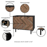 Liam Accent Cabinet in Black and Brown Wood AC-310AMC248 Manhattan Comfort