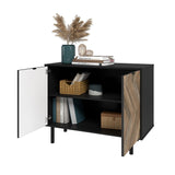 Liam Accent Cabinet in Black and Brown Wood AC-310AMC248 Manhattan Comfort