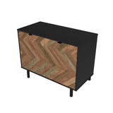 Liam Accent Cabinet in Black and Brown Wood AC-310AMC248 Manhattan Comfort