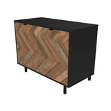 Liam Accent Cabinet in Black and Brown Wood AC-310AMC248 Manhattan Comfort