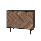 Liam Accent Cabinet in Black and Brown Wood AC-310AMC248 Manhattan Comfort