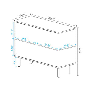 Retro Accent Cabinet in White and Multi Color Red, Yellow, Blue AC-312AMC132 Manhattan Comfort