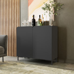 Bogardus Accent Cabinet in Black AC-318AMC153 Manhattan Comfort