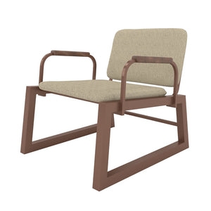 Manhattan Comfort Whythe Modern Low Accent Chair Natural Linen & Corten AC-4PZ-205