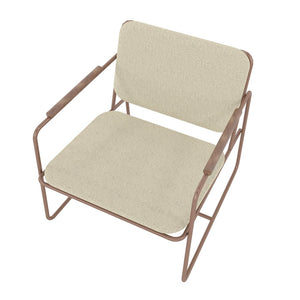 Manhattan Comfort Whythe Modern Low Accent Chair Natural Linen & Corten AC-5PZ-205